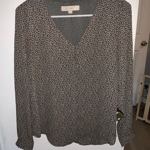Loft Button Long Sleeve Blouse